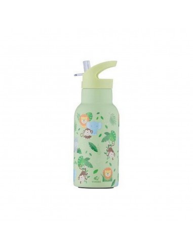 JUNGLE WATER BOTTLE FLIP STRAW 350ML