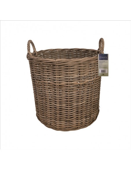 KUBU ROUND BASKET WITH HANDLES SMALL 36CM