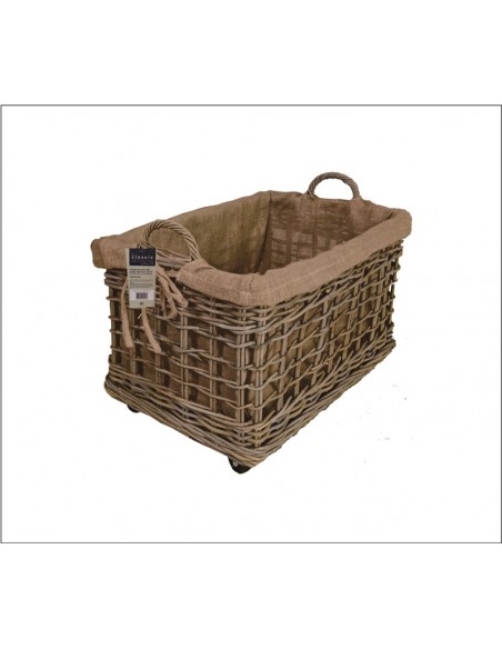 PREMIUM KUBU WOVEN LINED BASKET MEDIUM 66 X 42 X 38CM