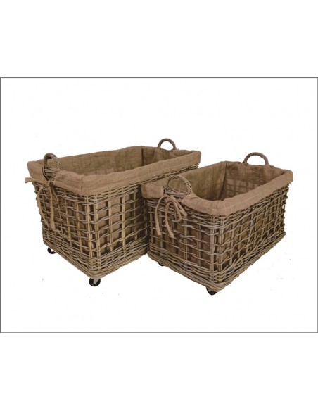PREMIUM KUBU WOVEN LINED BASKET MEDIUM 66 X 42 X 38CM