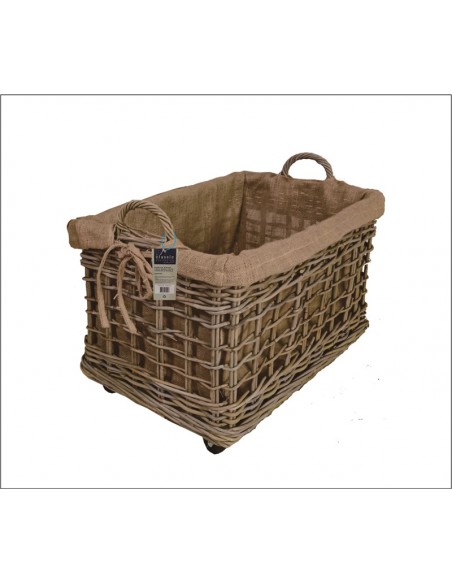 PREMIUM KUBU WOVEN LINED BASKET LARGE 75 X 50 X 45CM