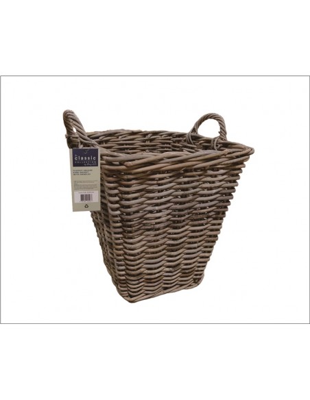 CLASSIC COLLECTION SQUARE KUBU BASKET WITH HANDLES