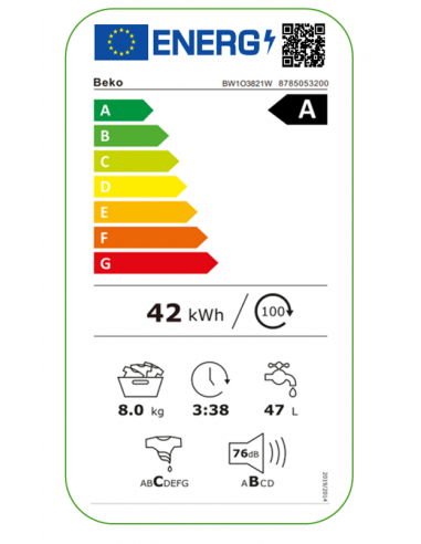 BEKO FREESTANDING 8KG 1200RPM WASHING...