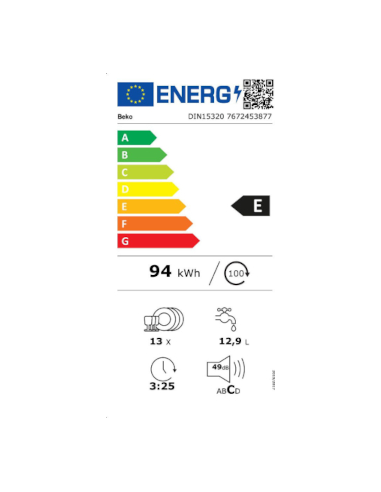 BEKO INTEGRATED DISHWASHER 60CM
