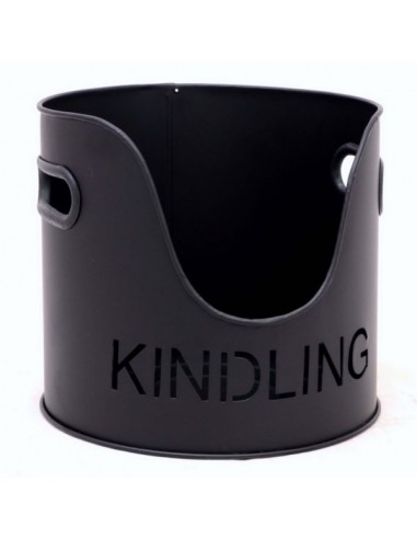 ROUND KINDLING BUCKET 8.5' - BLACK