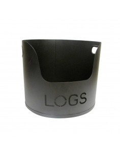 ROUND LOG BUCKET BLACK 12"
