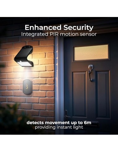 LUCECO SOLAR GUARDIAN PIR WALL LIGHT...