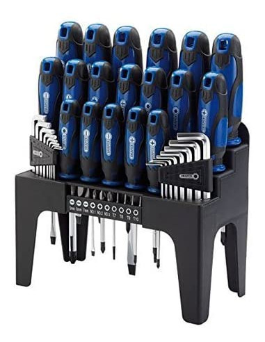 Draper 44pc Screwdriver Set + Stand Blue