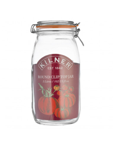 KILNER CLIP TOP ROUND JAR - 3L