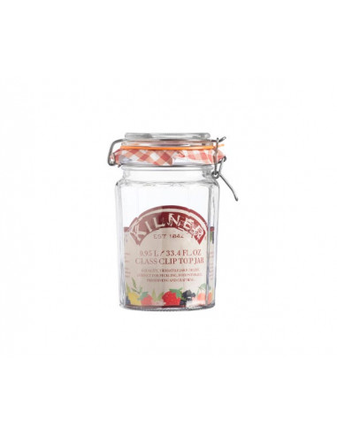 KILNER FACETTED CLIP TOP JAR 0.95L