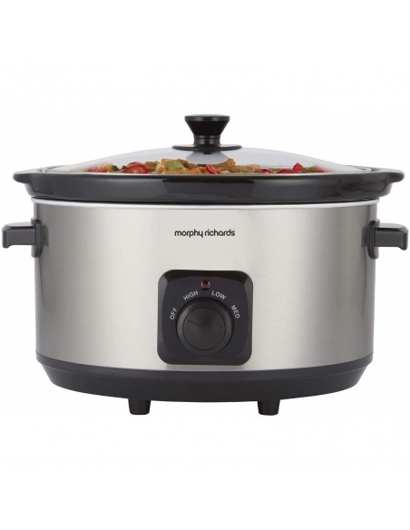 MORPHY RICHARDS SLOW COOKER POLISHED STEEL 6.5L