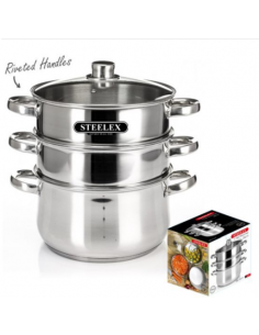 STEELUX STEAMER 3 TIER 20CM