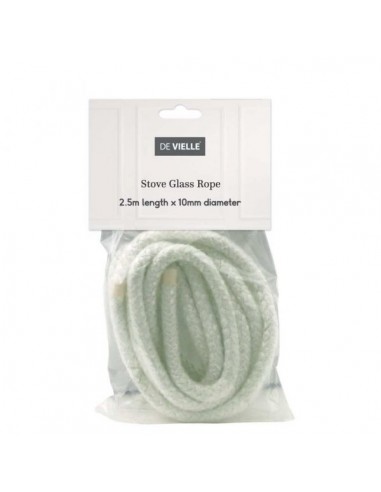 DE VIELLE STOVE GLASS ROPE WHITE 10MM...