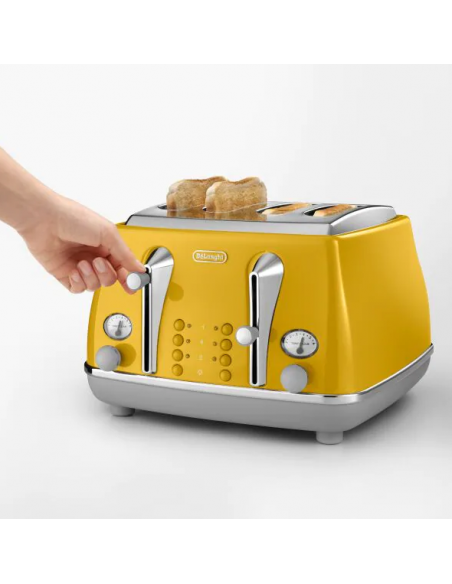 DELONGHI ICONA CAPITALS YELLOW 4 SLICE TOASTER