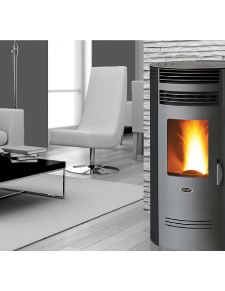 HENLEY ROUND PELLET STOVE BIO80 BLACK