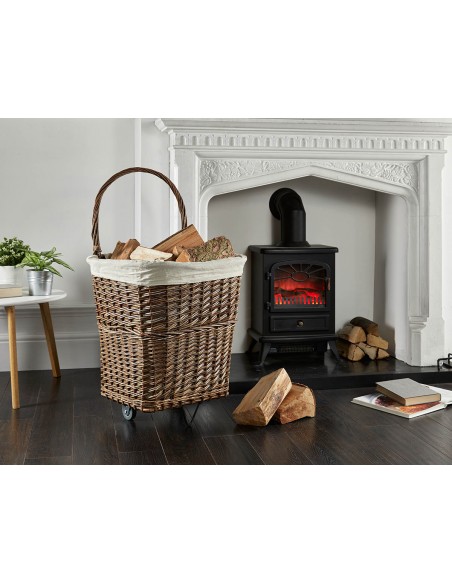DE VIELLE WICKER FIRELOG CART