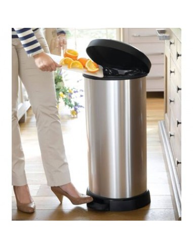 CURVER METAL PEDAL BIN 40LT SILVER