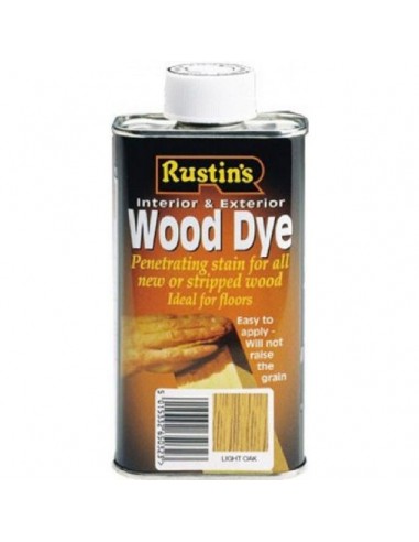 RUSTINS WOOD DYE LIGHT OAK 250ML
