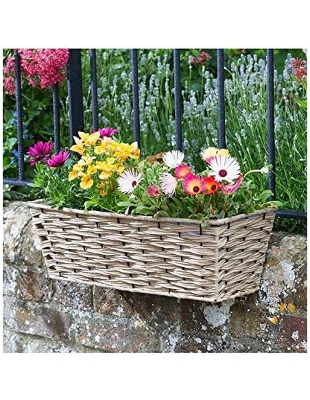 SMART GARDEN 19” BARI FAUX RATTAN PLANTER SAND