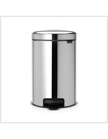 BRABANTIA NEWICON PEDAL BIN BRILLIANT STEEL 12L