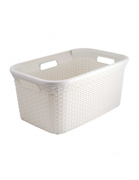 CURVER STORAGE STYLE RECTANGULAR LAUNDRY BASKET 45LITRE - WHITE