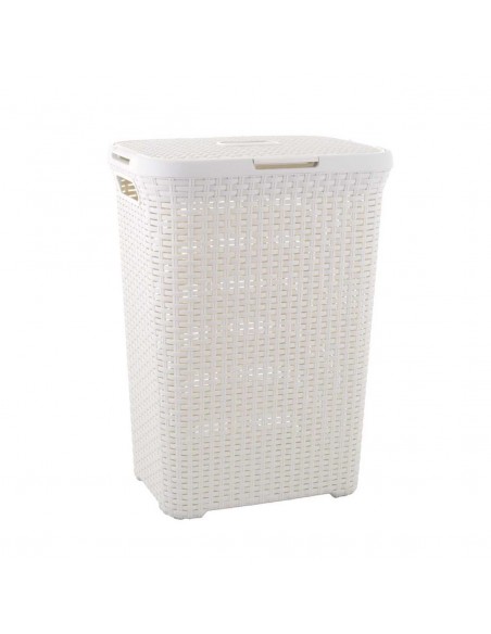 CURVER STYLE STORAGE RECTANGULAR LAUNDRY BASKET 60LITRE - WHITE