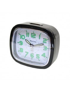 ALPHA BLACK QUARTZ ALARM CLOCK