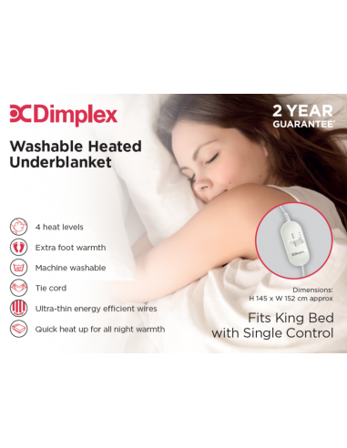 DIMPLEX KING SIZE WASHABLE HEATED...