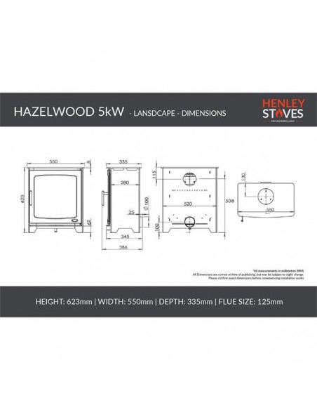 HENLEY HAZELWOOD 5KW LANDSCAPE (WOOD BURNING) STOVE