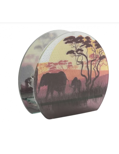 NATURECRAFT SAFARI GLASS ART LED LIGHT ROUND