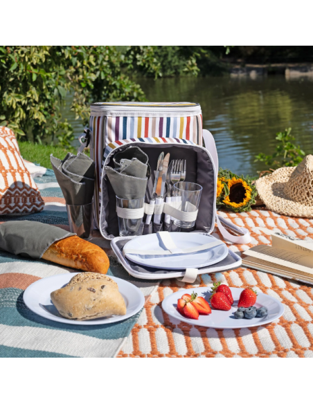 COUNTRY LIVING 4-PERSON PICNIC BAG WITH INSULATED COMPARTMENT