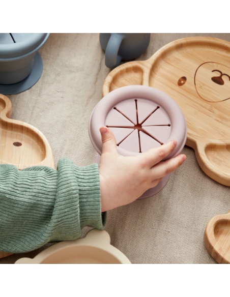 BAMBINO SILICONE COLLAPSIBLE SNACK CUP PINK