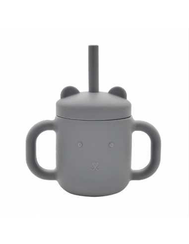 BAMBINO SILICONE SIPPY CUP BLUE/GREY