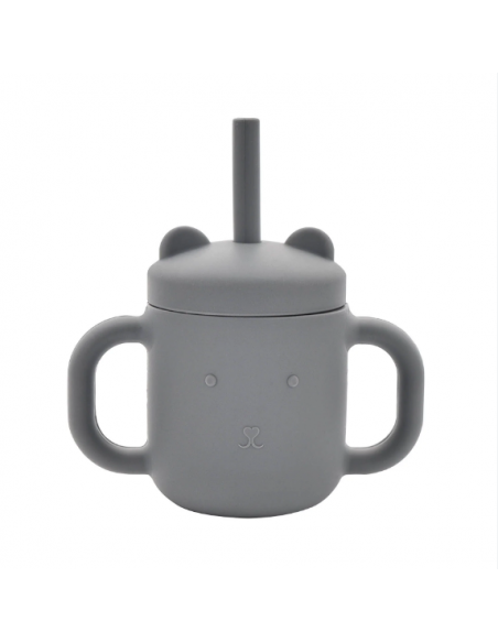 BAMBINO SILICONE SIPPY CUP BLUE/GREY