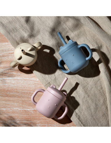 BAMBINO SILICONE SIPPY CUP BLUE/GREY