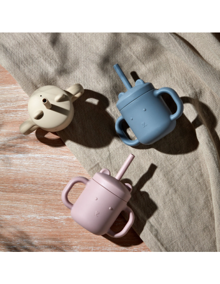 BAMBINO SILICONE SIPPY CUP BLUE/GREY