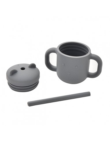 BAMBINO SILICONE SIPPY CUP BLUE/GREY