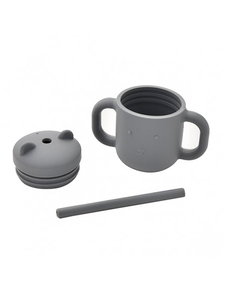 BAMBINO SILICONE SIPPY CUP BLUE/GREY